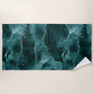 Toalha De Praia Moody Teal Agate Gorgee Rich Jewel Tone Green
