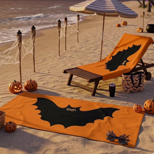 Toalha De Praia Morcego Preto de Halloween