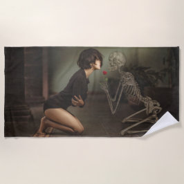 Toalha De Praia Morte e jovem mulher