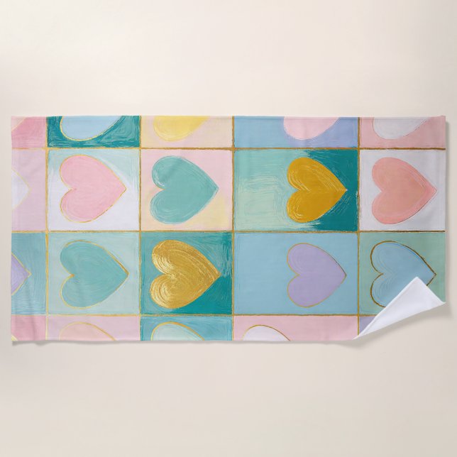 Toalha De Praia Mosaic of Affection (Frente)