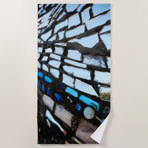 Toalha De Praia Mosaico Espelho Azul