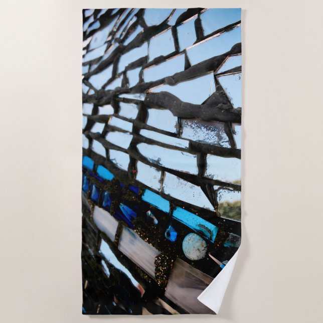 Toalha De Praia Mosaico Espelho Azul (Frente)