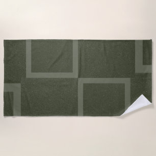 Toalha De Praia Moss Green Grid Block Custom Beach Towel