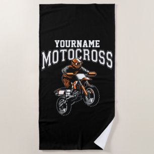 Toalha De Praia Motocross Dirt Bike Racing Personalizado