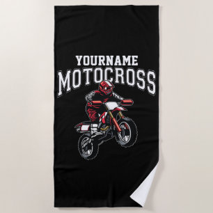Toalha De Praia Motocross Dirt Bike Racing Personalizado