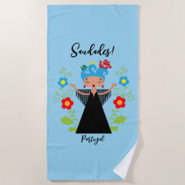 Toalha De Praia Mulher fada cantora de caravela portuguesa