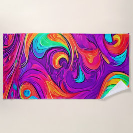 Toalha De Praia Mundo Colorido: Padrões Fluidos