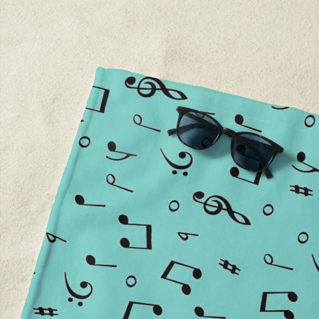 Toalha De Praia Musical Preto (In Situ)