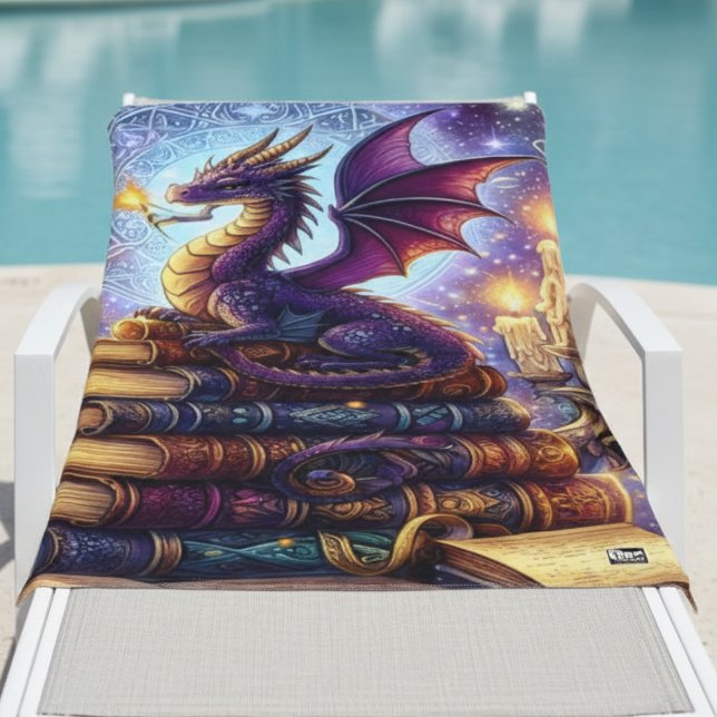Toalha De Praia Mystical Dragon Wizard Books (Criador carregado)