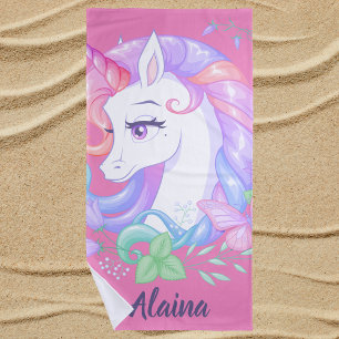 Toalha De Praia Na moda Girly Unicorn Bonito