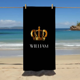 Toalha De Praia Na moda Royal Crown Name Black
