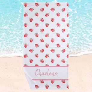Toalha De Praia Na moda Trendy Girly Strawberry Pattern