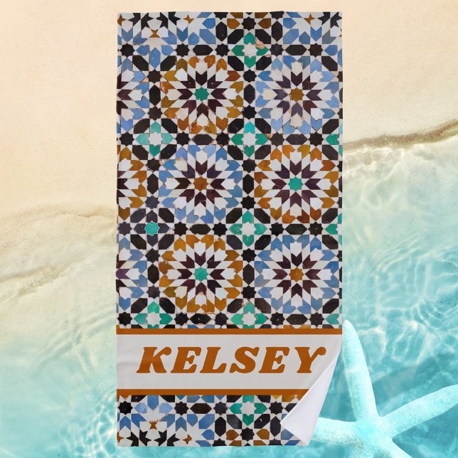 Toalha De Praia Na moda Trendy Retro Floral (Criador carregado)