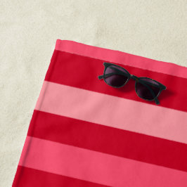 Toalha De Praia Namorados Fitas de Vermelho e Rosa