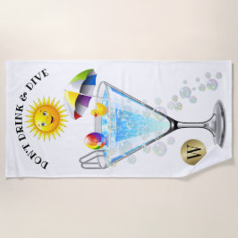 Toalha De Praia Não beba e mergulhe na praia