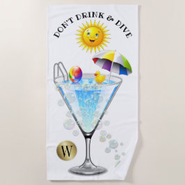 Toalha De Praia Não beba e mergulhe na praia