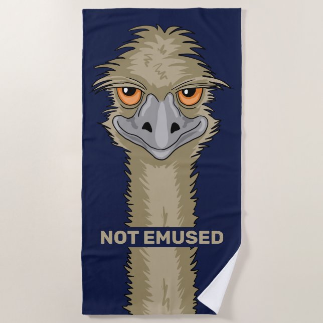 Toalha De Praia Não Embutido Engraçado Emu Pun Beach Towel (Frente)