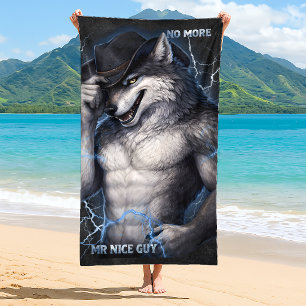 Toalha De Praia Não Mais Senhor Cara Legal Engraçado Meme de Lobo