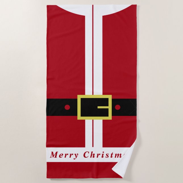 Toalha De Praia Natal Beach Towel Santa Claus Gift (Frente)