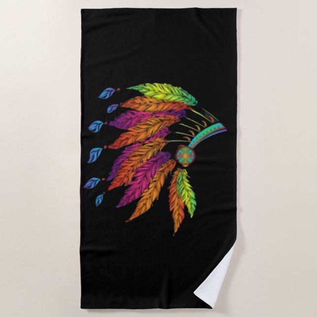 Toalha De Praia Native American Beach Towel (Frente)