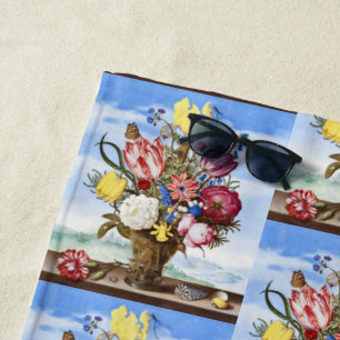 Toalha De Praia Natureza-morta floral da Idade de Ouro Holandesa v