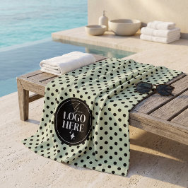Toalha De Praia Negócios de Carvão Minimalista e Verde-Salvia de P