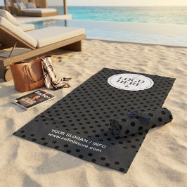 Toalha De Praia Negócios Minimalistas Preto e Branco de Ponto a Po