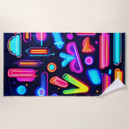 Toalha De Praia Neon Dreamscape Symphony