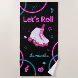 Toalha De Praia Neon Glow Roller Vamos Roll Girl