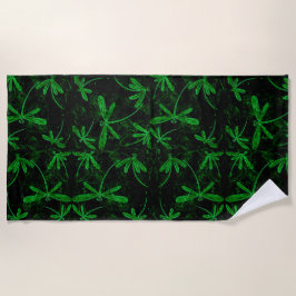 Toalha De Praia Neon Green Dragonfly Beach Towel