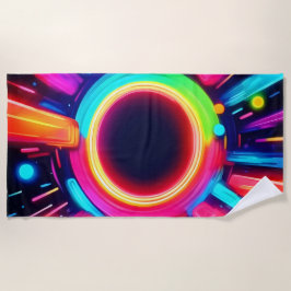 Toalha De Praia Neon Vortex de Arte Leve