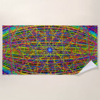 Toalha De Praia Neon Web Fractal