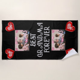 TOALHA DE PRAIA NETOS E MELHOR GRANDMA FOTO PRETA PARA SEMPRE