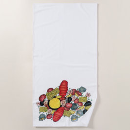 Toalha De Praia New England Clams Lobster Clambake Seafood Janto