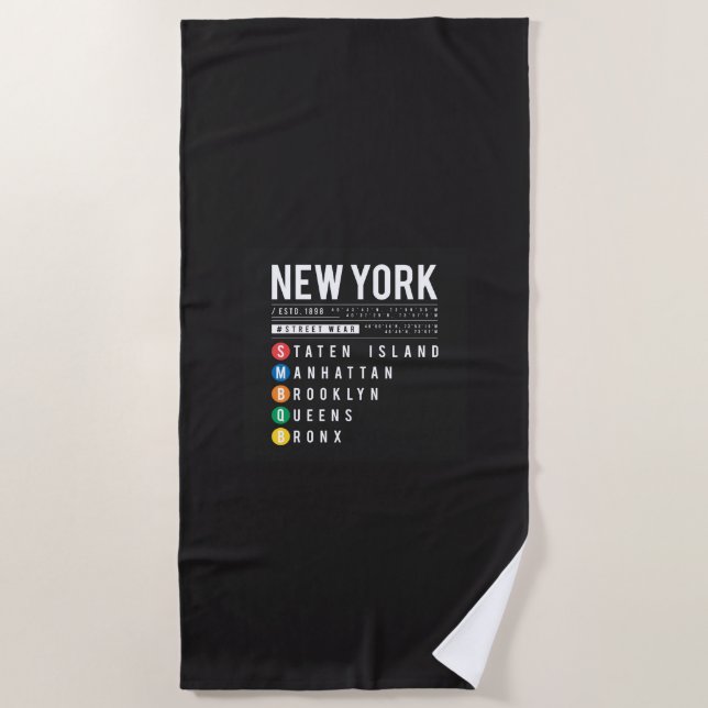 Toalha De Praia New York 5 Boroughs (Frente)