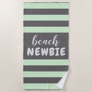 Toalha De Praia NEWBIE feito sob encomenda da praia do texto das