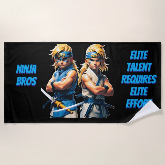 Toalha De Praia Ninja Bros Esforço Elite  (Frente)