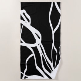 Toalha De Praia Nó do buquê: Abstrato preto e branco