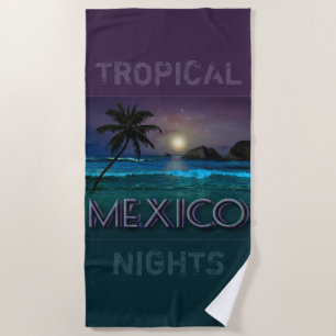 Toalha De Praia Noite de Praia do México 