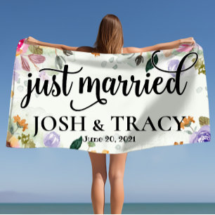 Toalha De Praia Noiva e Noivo, Esposa e Marido, Recém-Casados