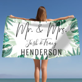 Toalha De Praia Noiva & Groom, Sr. e Sra., Aniversário, Noivado