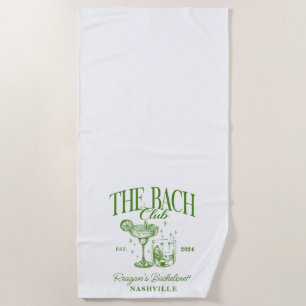 Toalha De Praia Noiva Personalizada Cocktail Retro Verde
