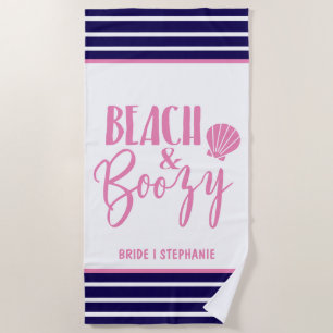 Toalha De Praia Noiva Personalizada Praia & Bebidas