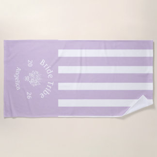 Toalha De Praia Noiva Tribo Lilás Roxo Listrado da CONVIDADA