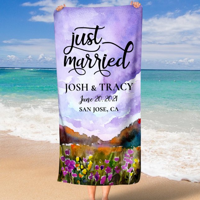 Toalha De Praia Noivado presente, noiva e Recem casados de present (Engagement Gift, Bride and Groom Gift Just Married Beach Towel)