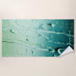 Toalha De Praia Noivas Personalizadas Azul Gotículas de Chuva