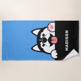 Toalha De Praia Nome aduaneiro Siberian Husky Cujo