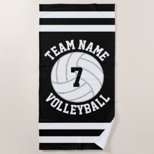 Toalha De Praia Nome da Equipe de Voleibol Personalizada e Número