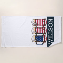 Toalha De Praia Nome da FAMÍLIA de Cerveja AMERICANA