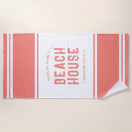 Toalha De Praia Nome da Família Férias de Verão Casa de Praia